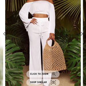 White linen set, never worn size XL